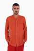 Shirt in printed cotton gauze with button down